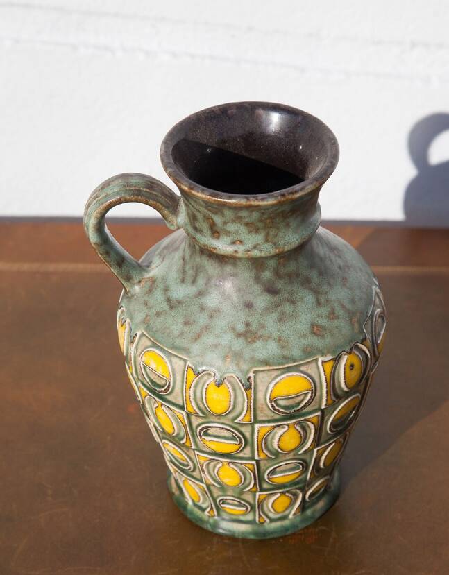 West Germany Uebelacker vase 1681/20, German ceramic vase, flower pot, pottery, decoration