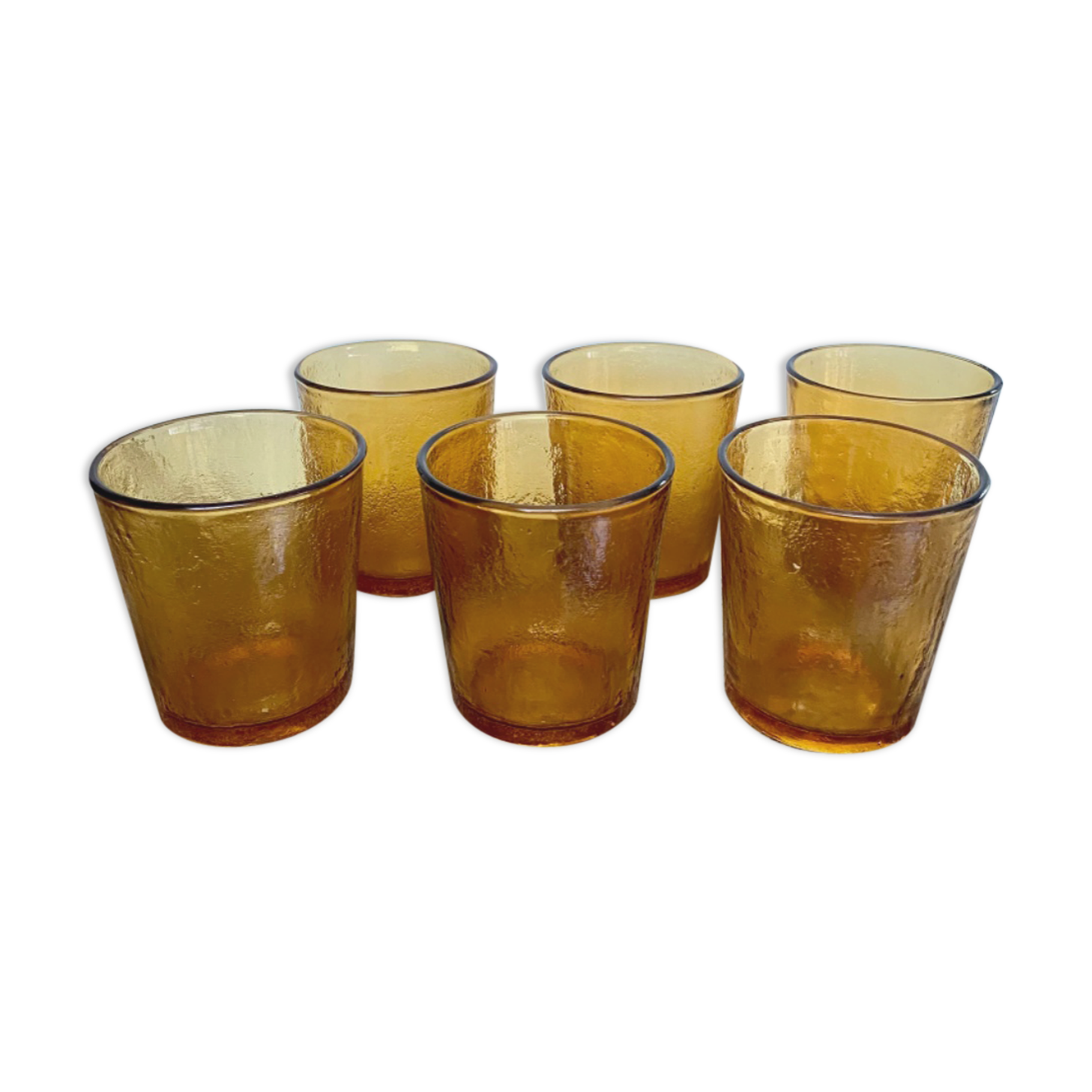 Lot de 6 verres ambrés Lever vintage