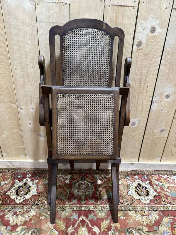 Chaise longue de bateau pliable en cannage