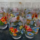 Set of 6 orangeade flower glasses
