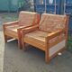 Paire de fauteuils en pin