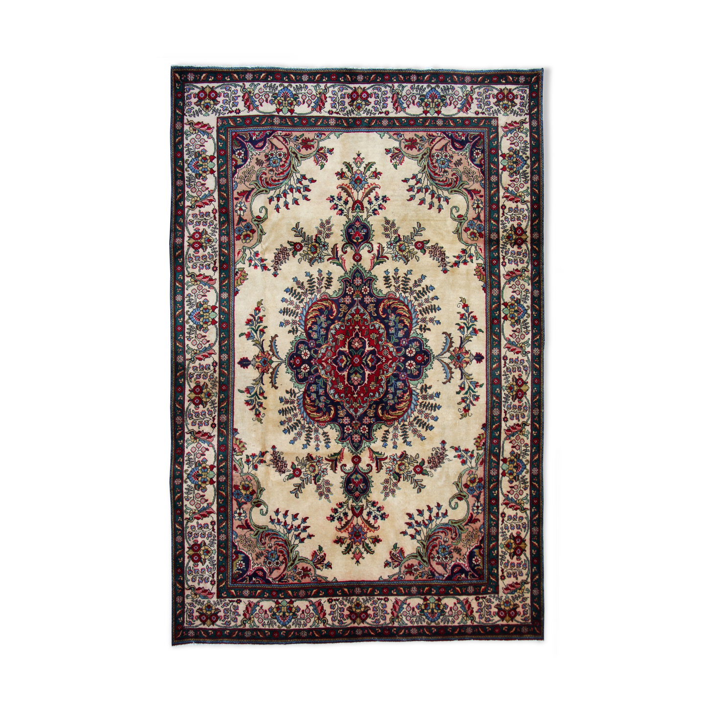 Large Handwoven Oriental Kerman Rug 200x300cm