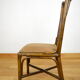 Série de 6 chaises en bambou & tissu 1980