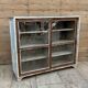 Teak display cabinet with sliding doors