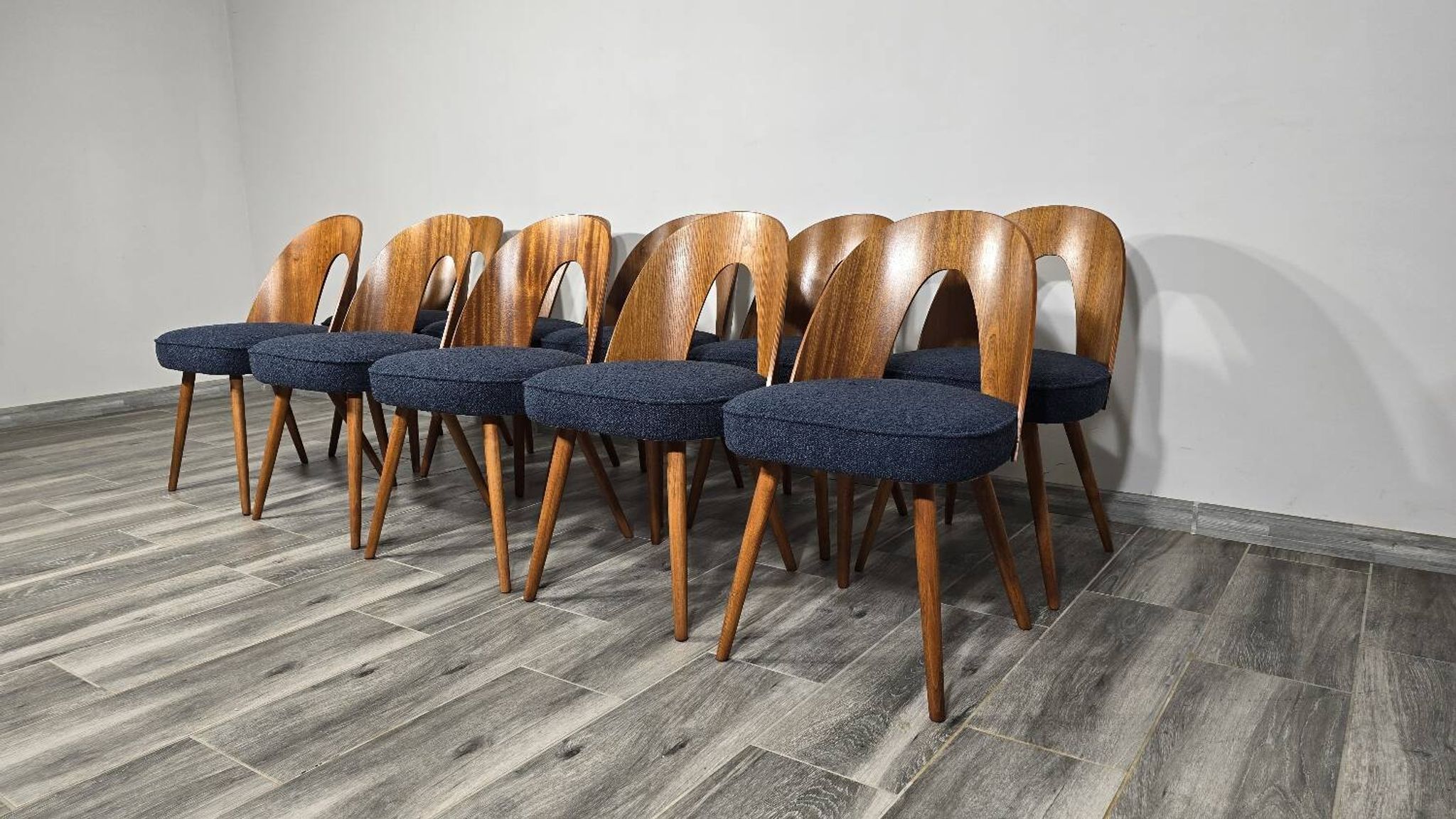 Chaises de salle à manger par Antonin Suman, années 1960, lot de 10