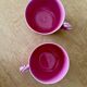Set of 2 antique pink ceramic mugs