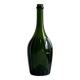 Translucent green glass bottle, classic design.