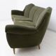 Mid-Century Modern Italian Velvet Curved Sofa, 1950s