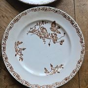 Flat plates, ironstone, poppies