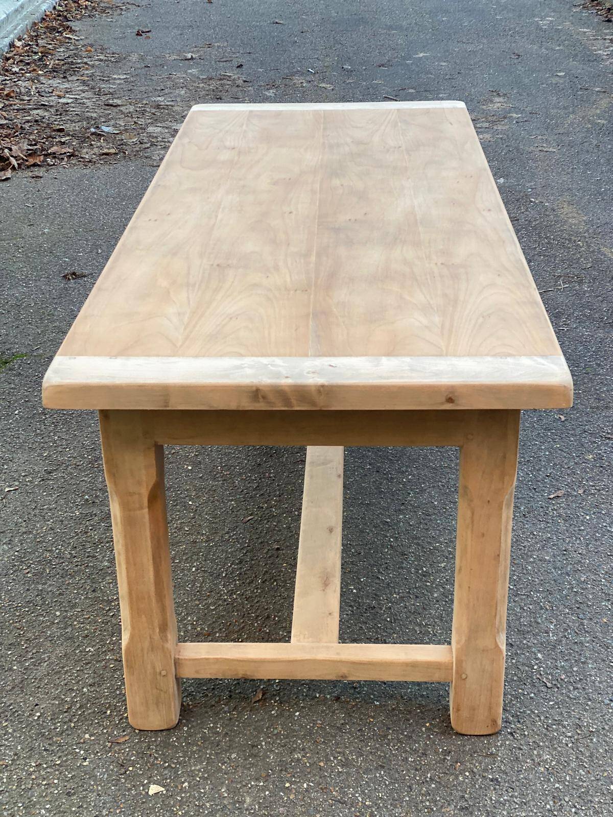 Renovated 20th-century farmhouse dining table with drawer, 200cm.