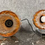 Two vintage space age pendant lamps by Raak, 1970