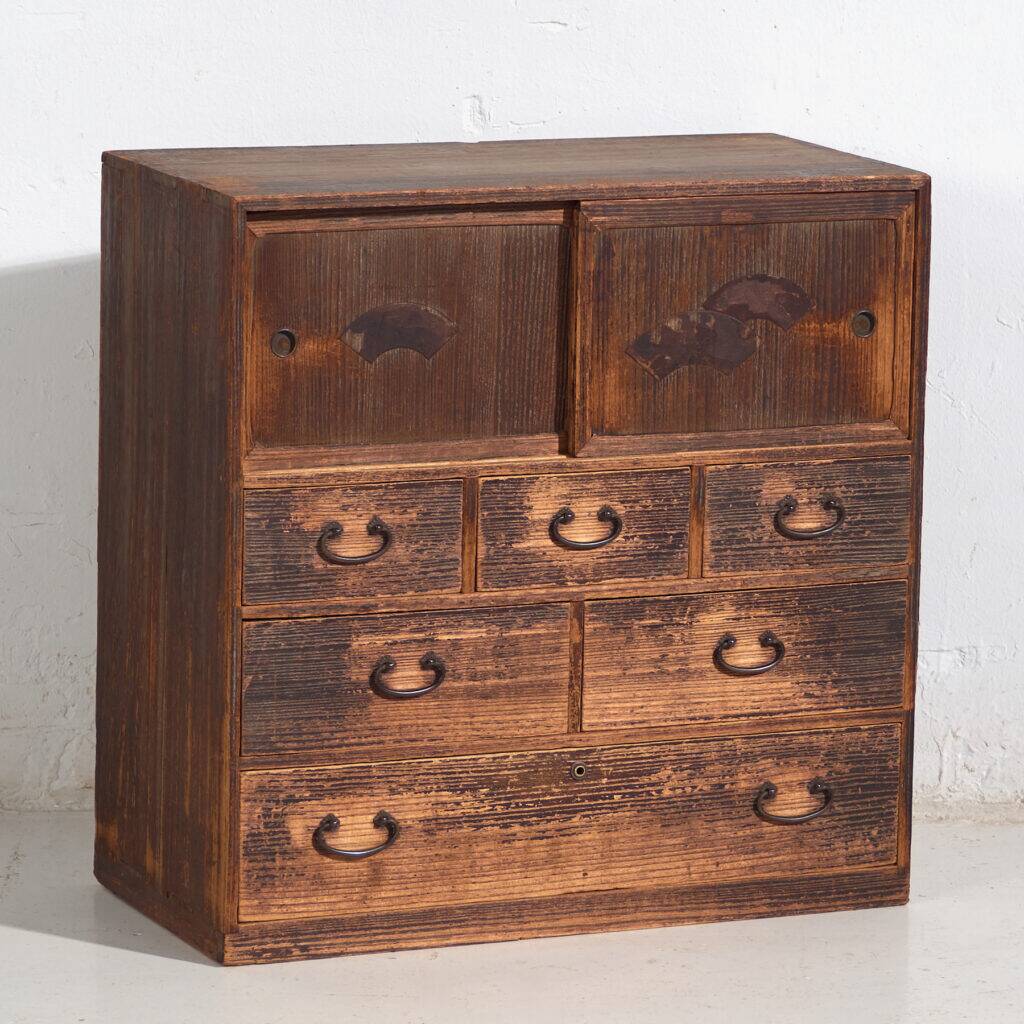 Old sliding door chest of drawers – Taishō / Shōwa period (c. 1920-1945) #92