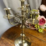 Candlestick, four-light brass candelabra