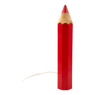 Pierre Sala, postmodern red Pencil table lamp, Ed. Vilac France 1980s