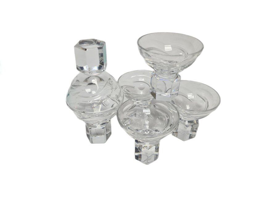 Art Deco vodka glasses, former Czechoslovakia, 1930s, set of 6
