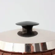 Vintage Danish Wood Ice Bucket with Copper Details, 1960's