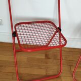 Pair of folding chairs Talin metal red