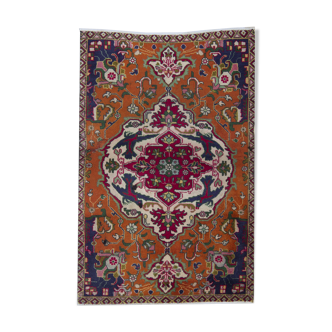 Persian orange wool area rug 89x130cm
