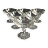 6 coupes à champagne – cristal uni taillé