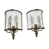 Pair of brass wall lights