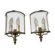 Pair of brass wall lights