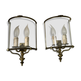 Pair of brass wall lights