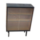 Storage unit, display cabinet with sliding glass doors, metal base