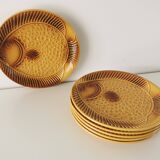 Set of 6 Vintage Fish Plates Set: 1970s KIL Yugoslavia Retro Serving Dishes