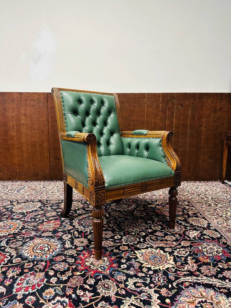 English Chesterfield Office Chair desk chair green