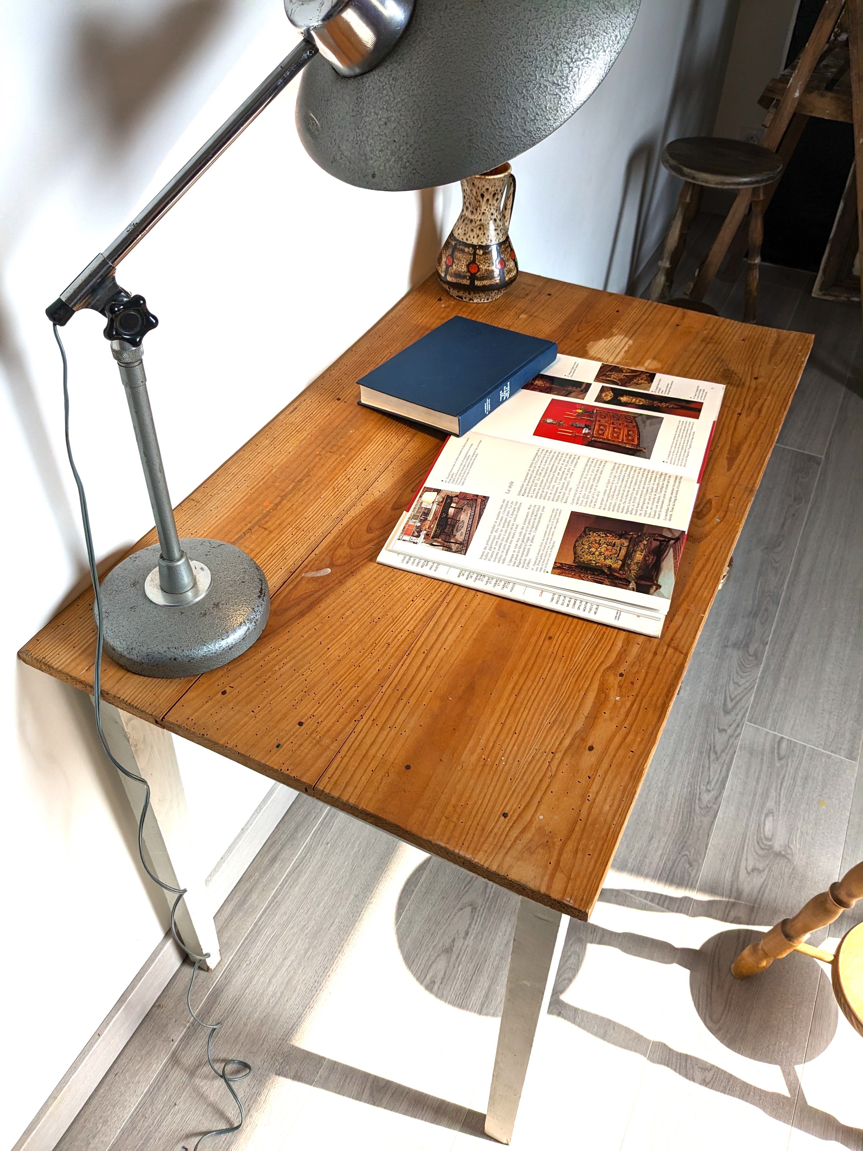 Old country pine side table