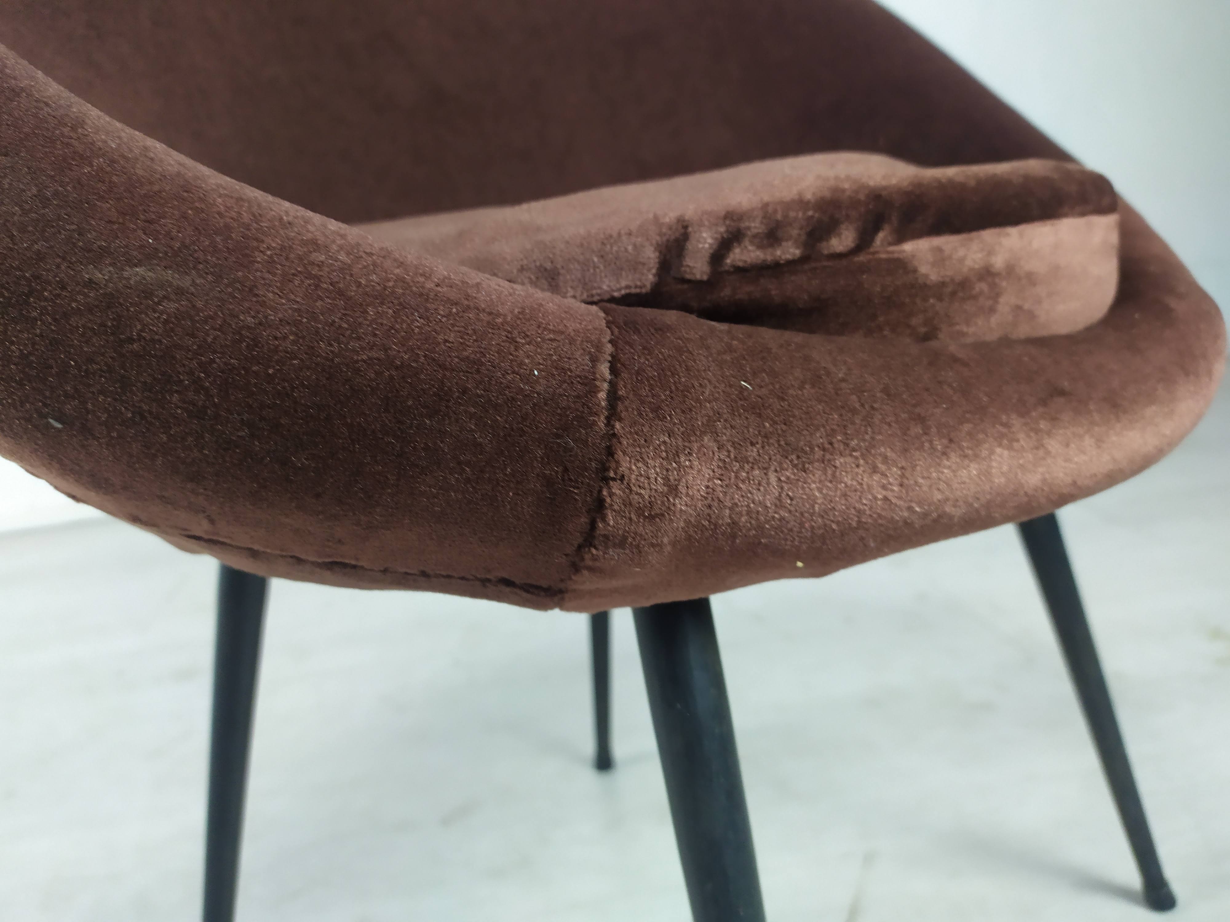 Vintage armchair velvet brown