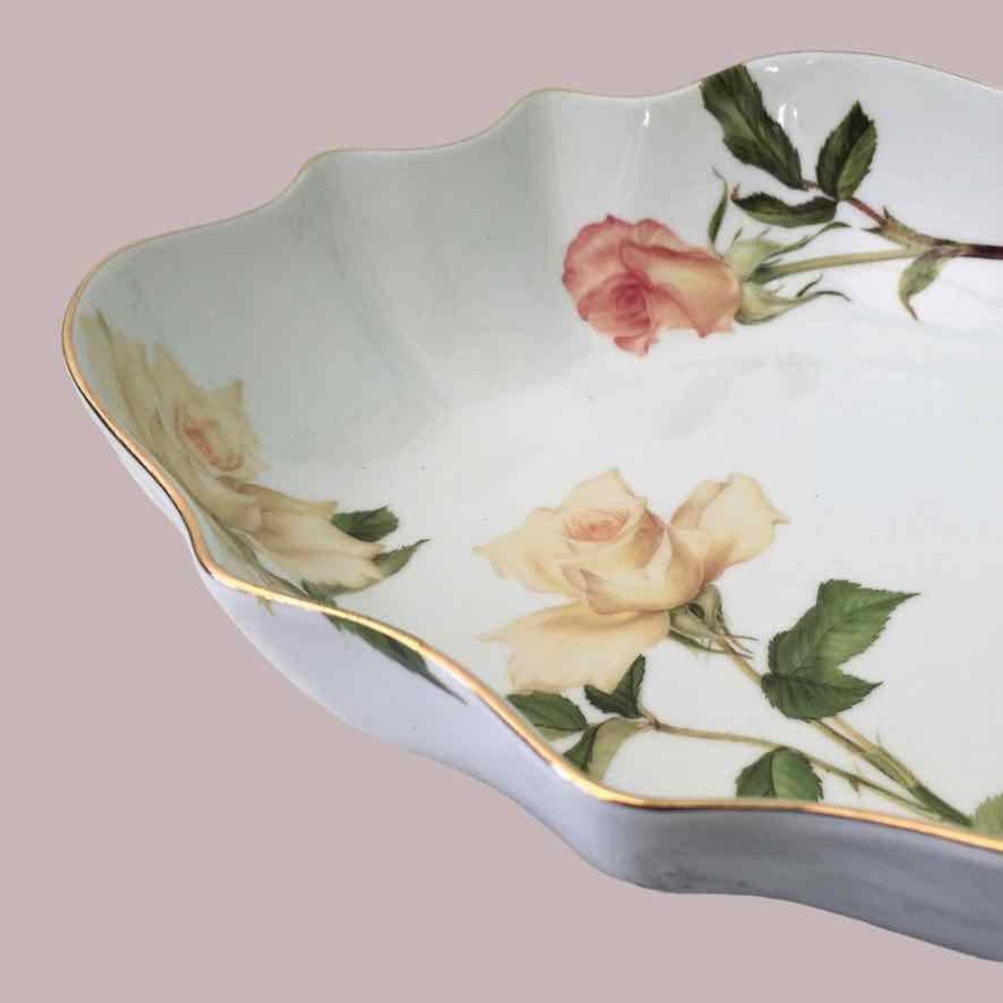 Hand painted porcelain fruit bowl