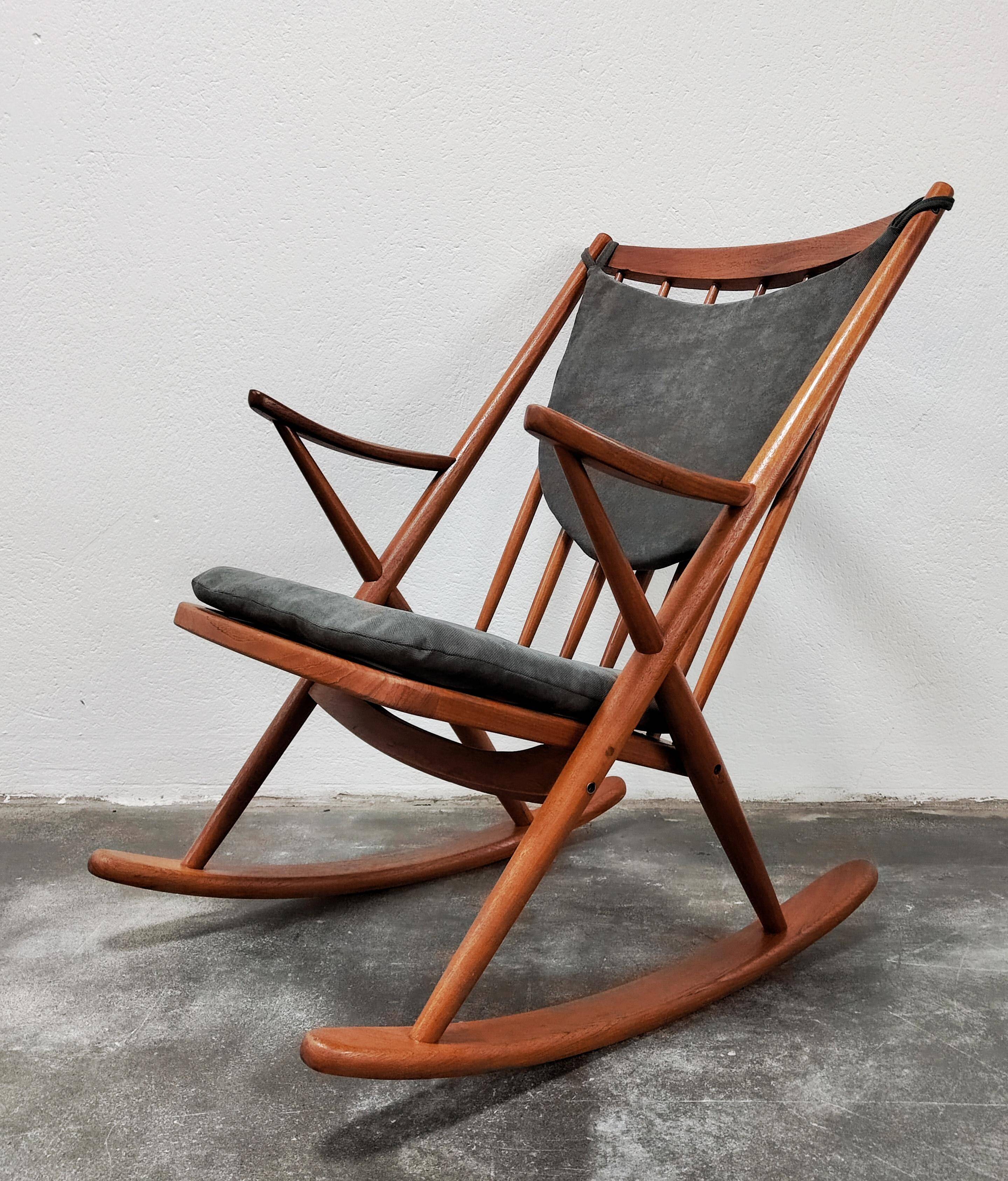 Teak rocking chair MCM Model 182 by Frank Reenskaug for Bramin