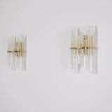 Paire d’appliques laiton & verre.