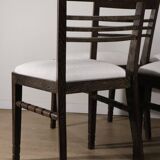 Set of 4 modernist chairs in oak and bouclé fabric, 1940