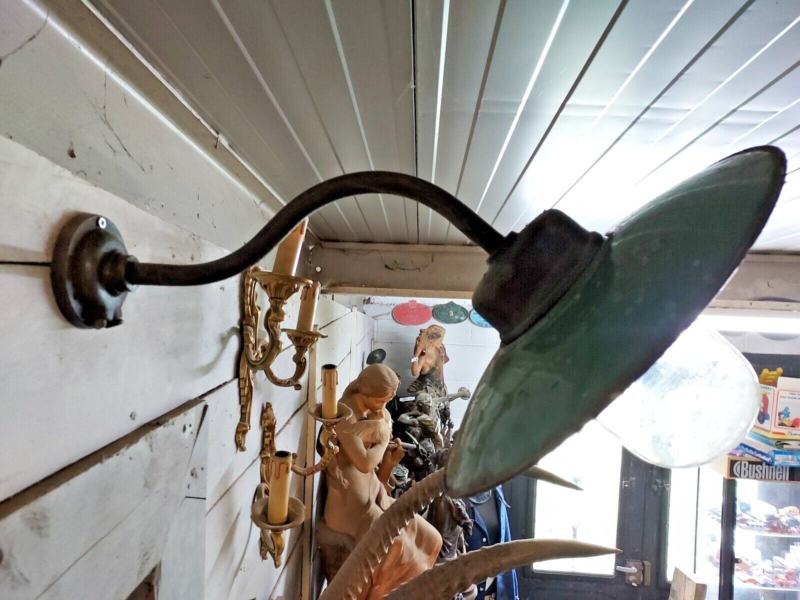 industrial iron swan neck wall light