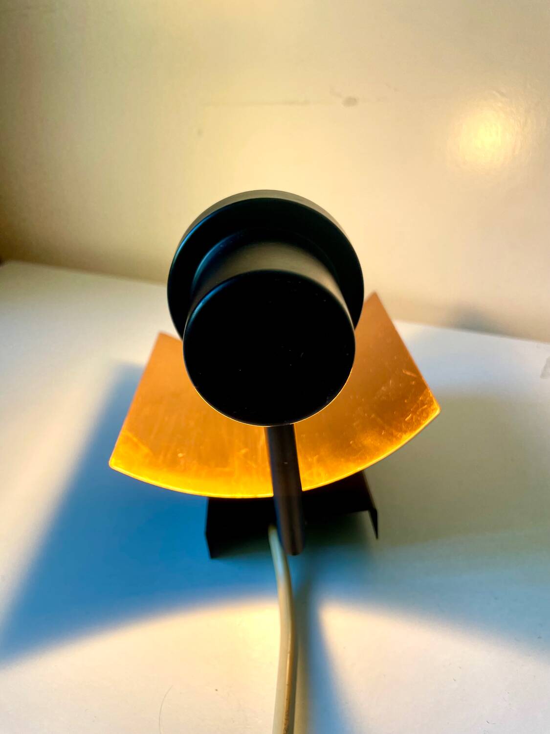 Applique murale Art Déco scandinave en métal/cuivre vintage