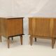 Pair of vintage bedside tables in oak veneer, 1960
