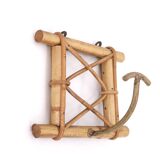 Rattan and metal coat rack, 1950s