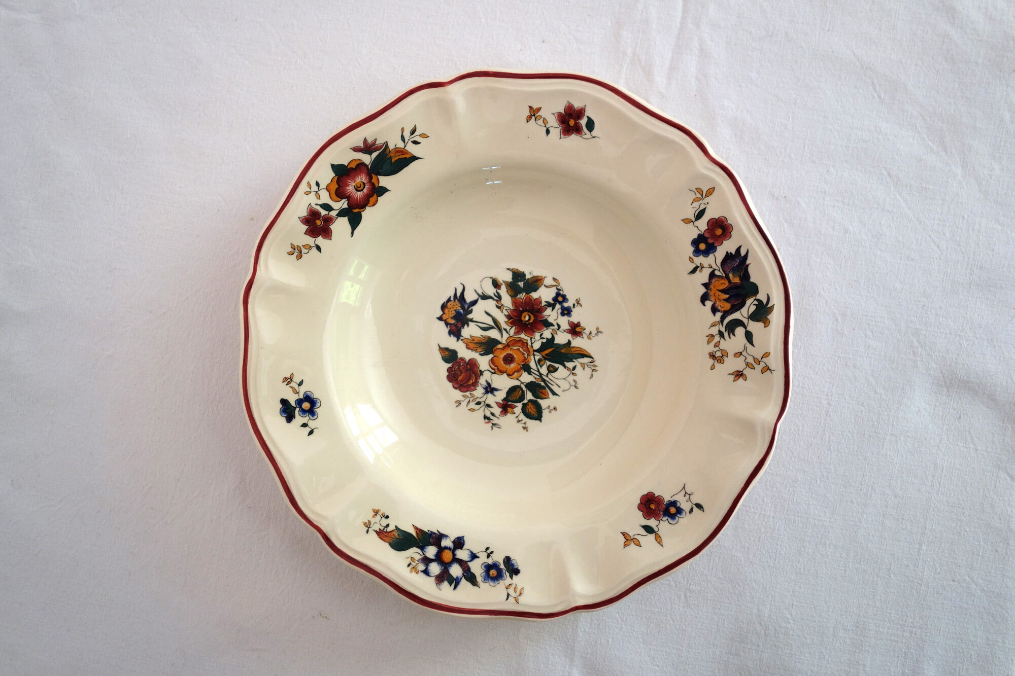 Set of 6 hollow plates Sarreguemines model Marly