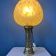 Antique art deco glass lamp with bronze base