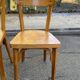 2 Scandinavian bistro chairs by Baumann in light wood from 1980.