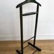 Vintage children's room valet in green varnished wood on roulette