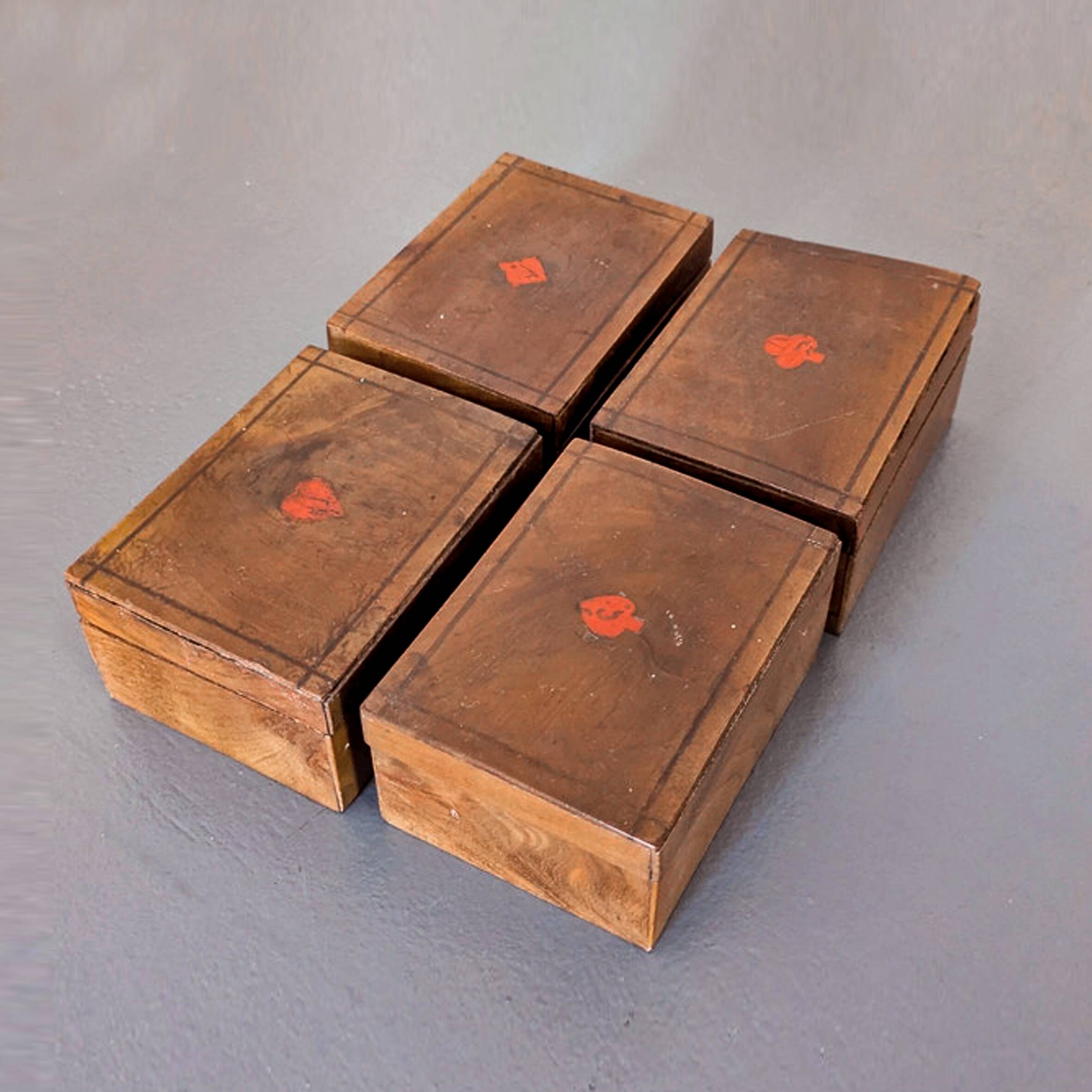 19th century wooden game box