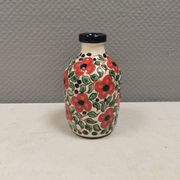 A mid-century vase with painted flowers. Portugal, 1950-60s. Majolica style