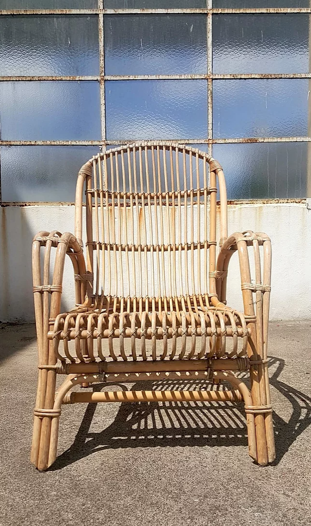 Fauteuil en rotin années 60