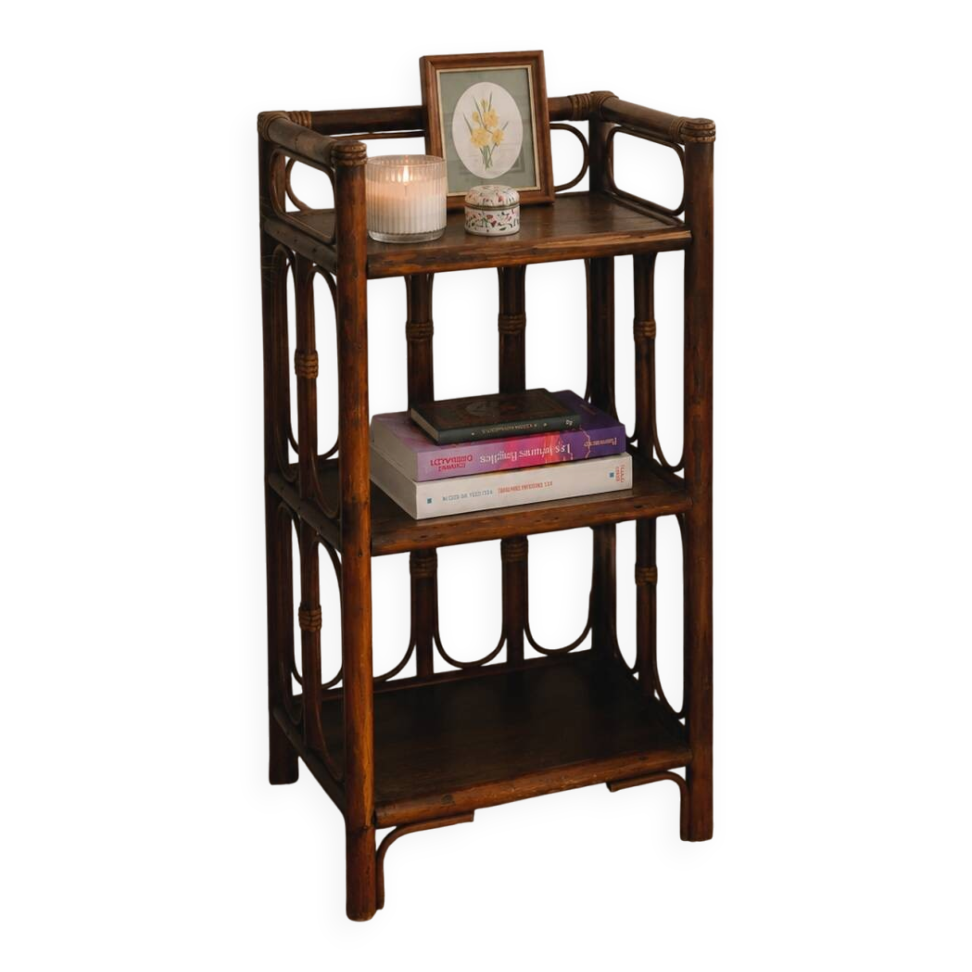 Occasional shelf bookcase in rattan