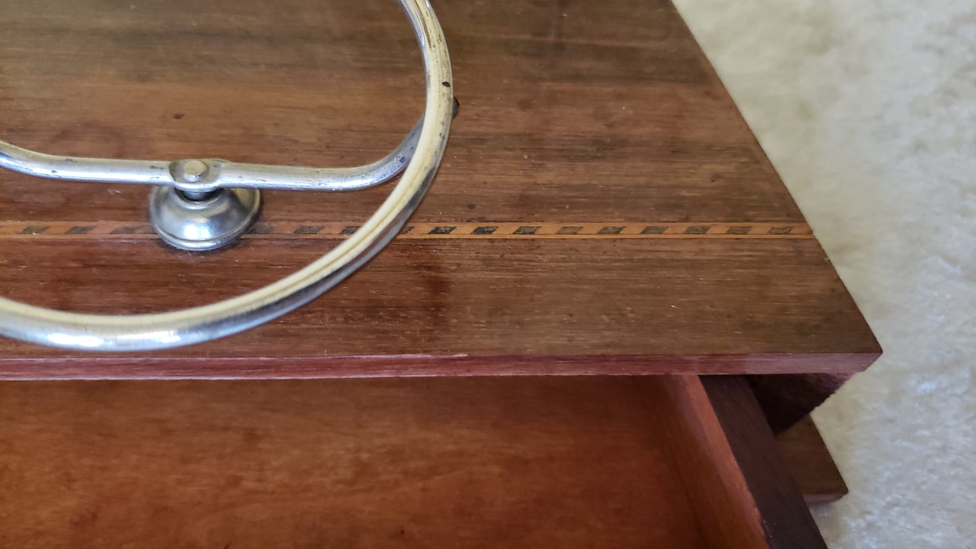 Table barber with mahogany mirror and chrome 1940
