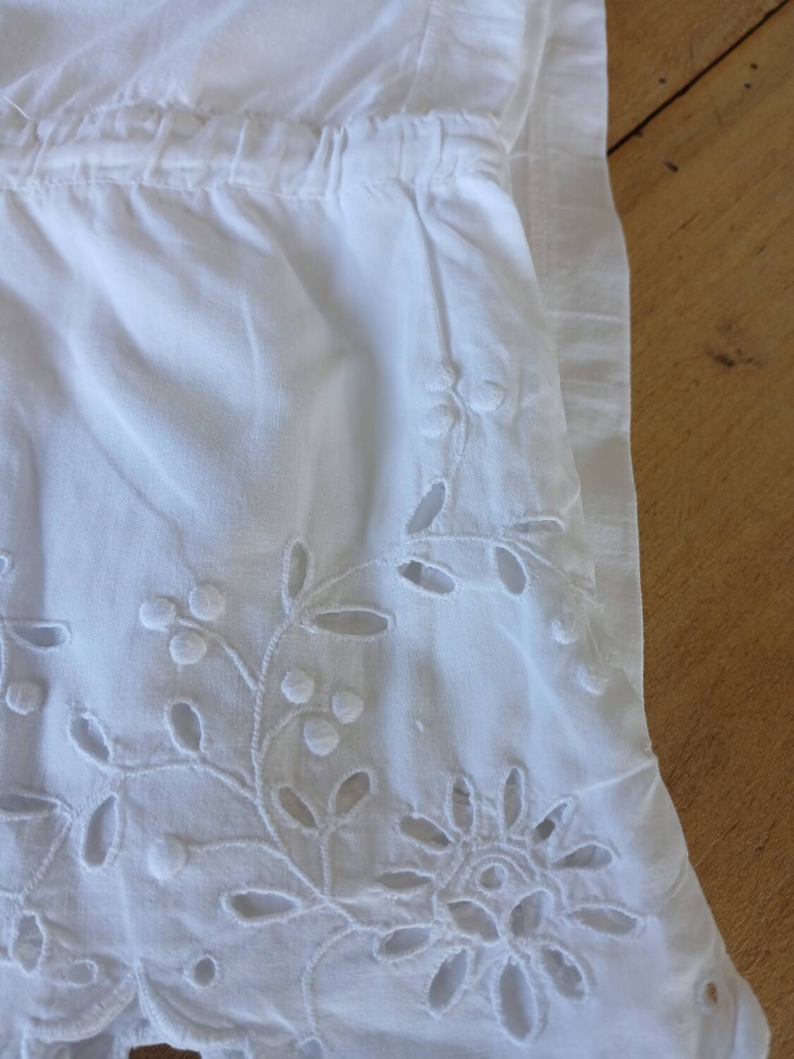 Antique ruffled bolster case