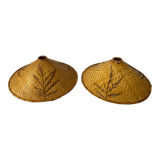 2 rattan lampshades